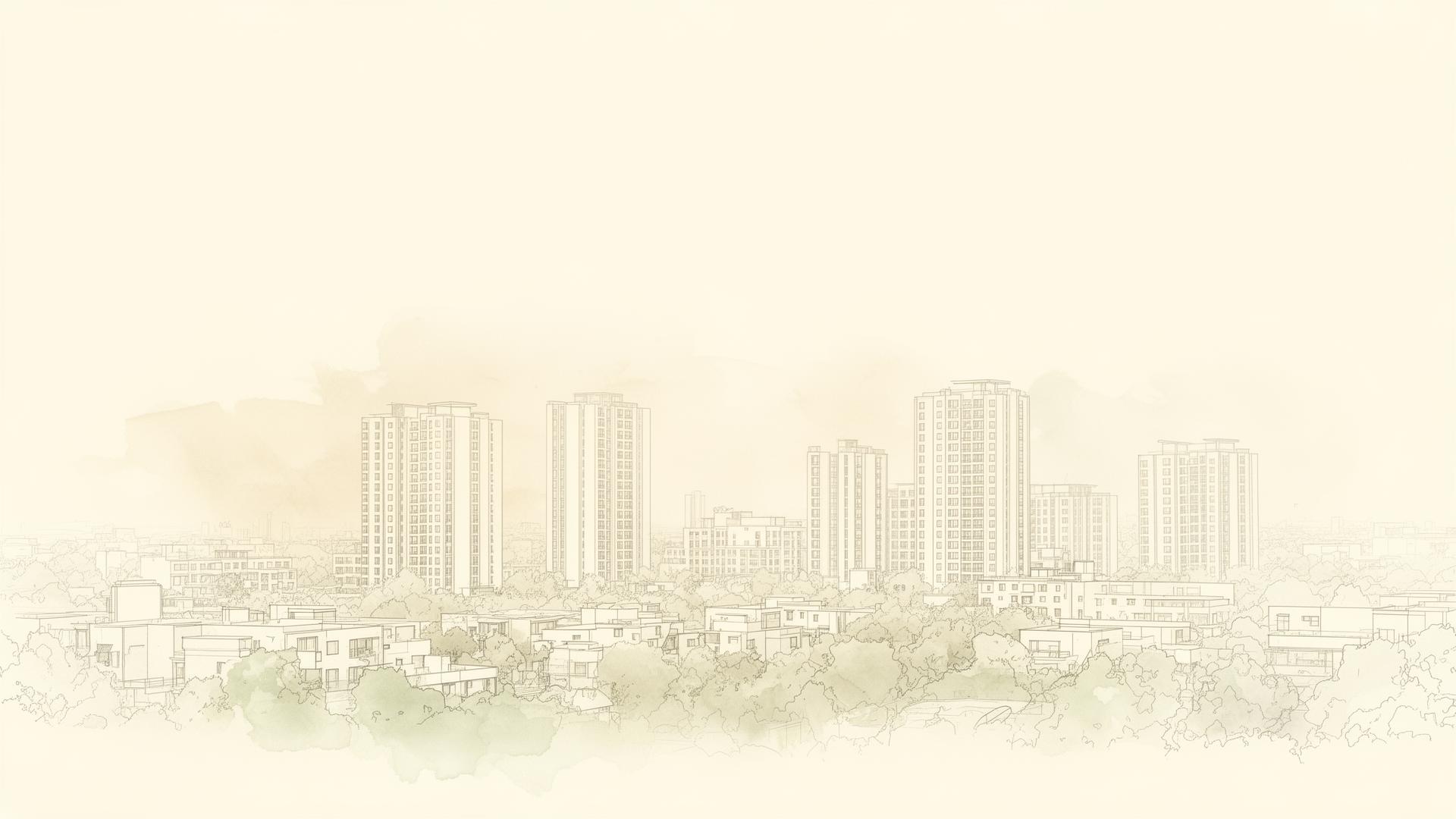 Soft illustration of Delhi NCR skyline